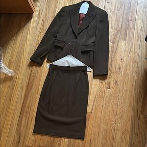Dark Chocolate Brown Skirt Suit Set